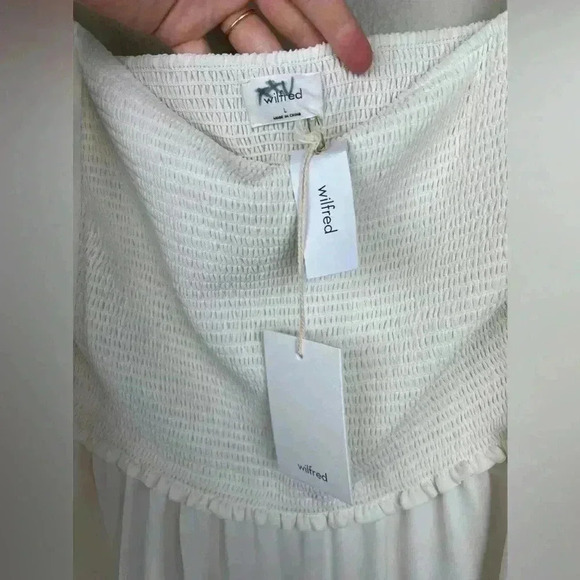 WILFRED Women's Large Tempest Mini Dress Light Birch NWT Bridal Bride Wedding - Picture 14 of 16